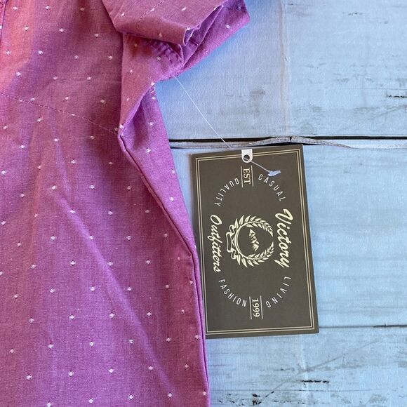 Victory Outfitters Western Cowgirl Country Short Sleeve Snap Down Shirt Size M - Picture 5 of 6